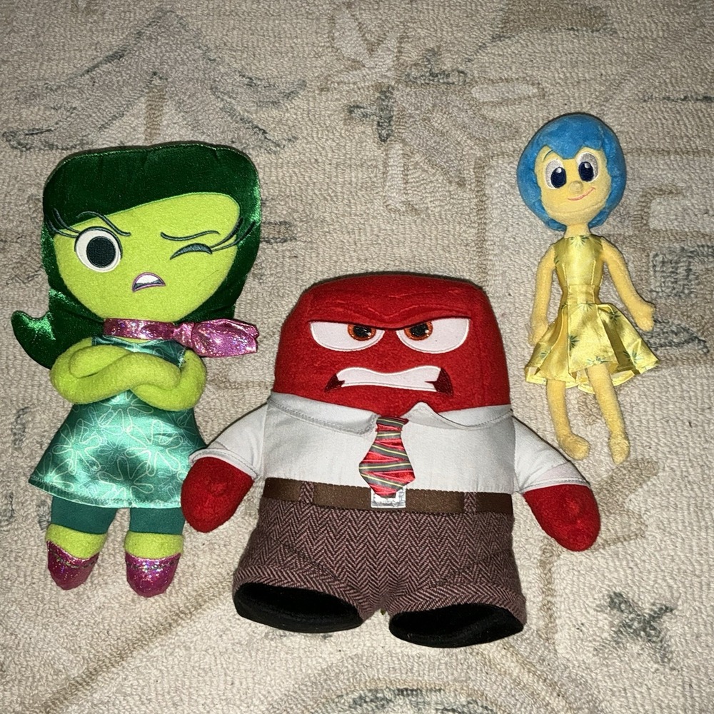 Disney Pixar Inside Out Set of 3 Plush Anger Joy Disgust Collection Disney Store